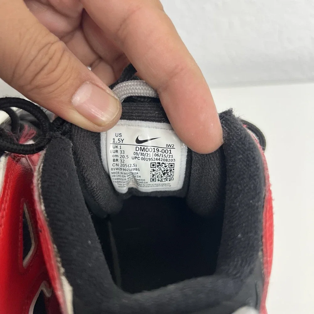 Nike Air More Uptempo PS Black University Red Kids Sneakers Sz 1.5Y Child